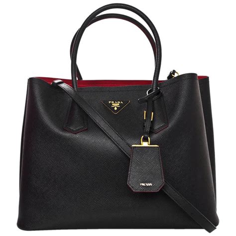 prada red and black bag|prada handbags black leather.